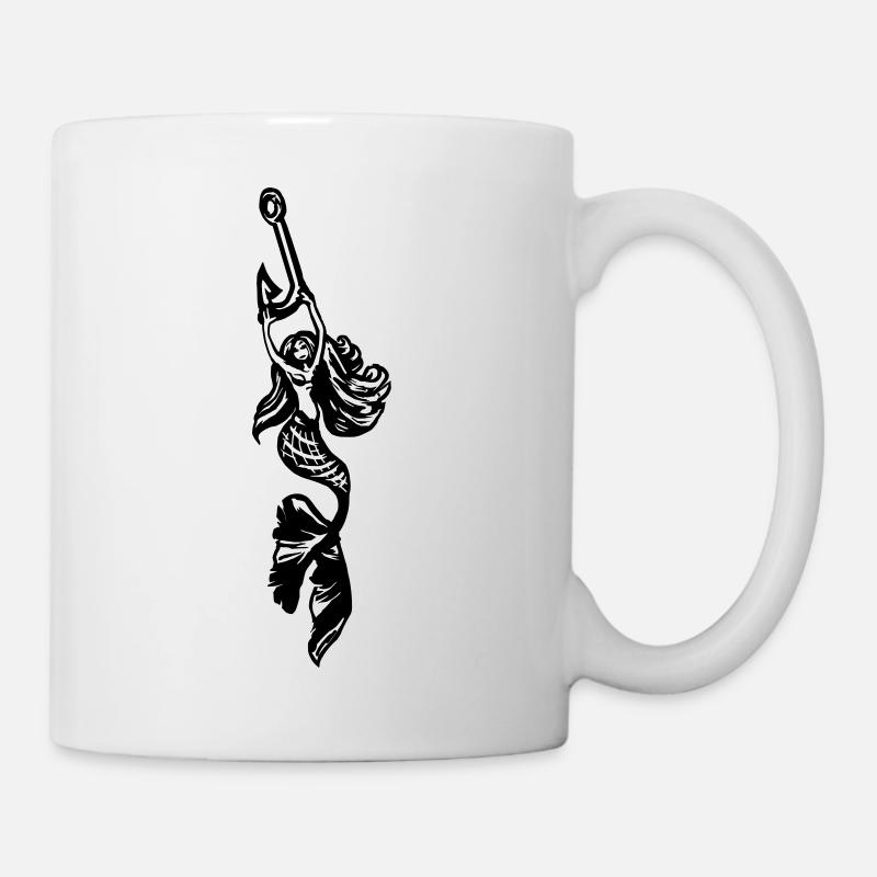 sirène avec hameçon - Mug blanc - blanc