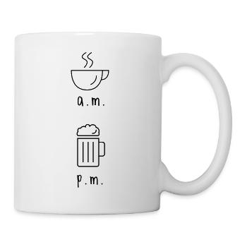 Coffee in the morning, beer in the evening - Mug - white - Right