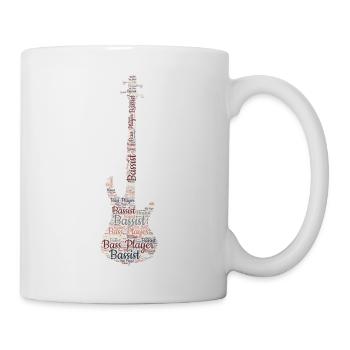 Bass Guitar Word Cloud for Bassist Bass Player - Mug - white - Right