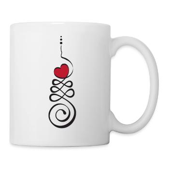 Einzigartiges Unalome Herz - Tasse - Weiß - Rechts