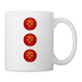 colored buttons red button button extravagant fashion - Mug - white - Right