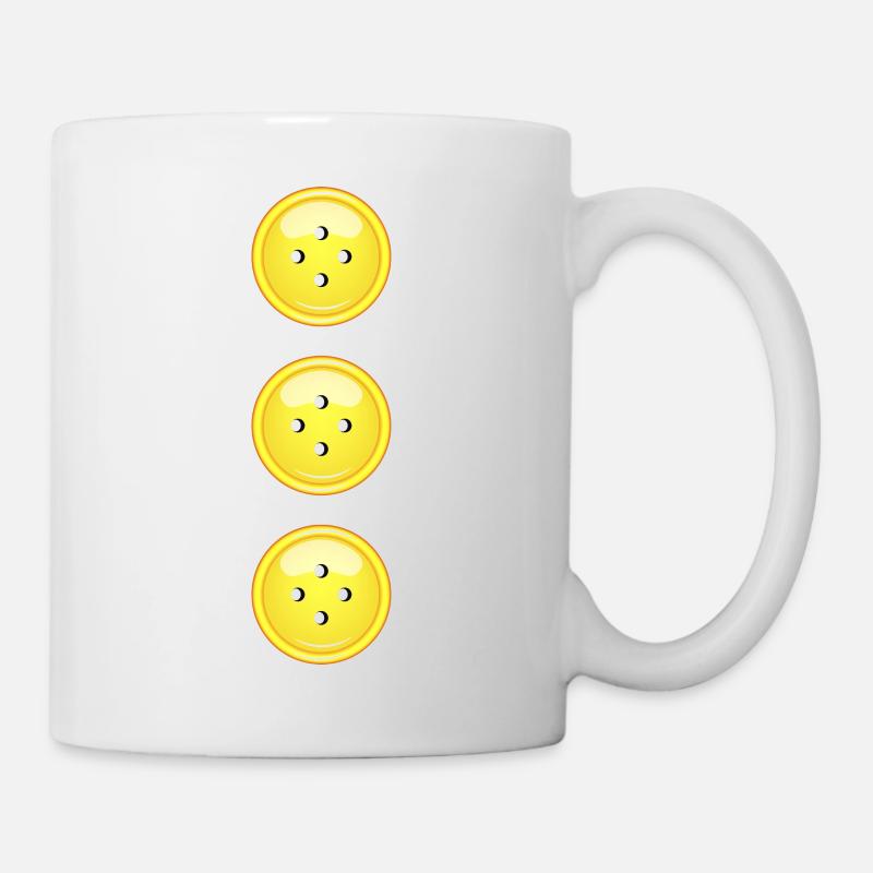 farbige Knöpfe gelb Knopf Button extravagante Mode - Tasse - Weiß