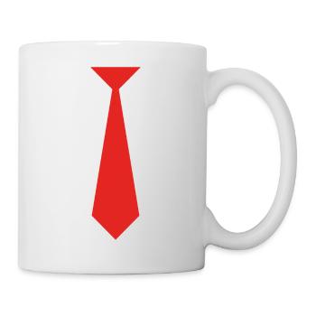 Rote Krawatte - Tasse - Weiß - Rechts