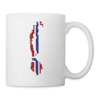 Norwegen Flagge / Landkarte - Tasse - Weiß - Rechts