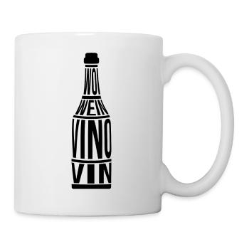 Weinflasche Woi Pfalz Wein Vino Schorle Pfälzer - Tasse - Weiß - Rechts