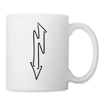 Flèche dessin croquis noir - Mug blanc - blanc - Droite