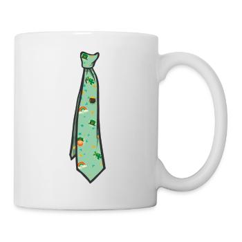 Boys Girls St. Patrick Day Tee Neck Tie Shirt - Mug - white - Right