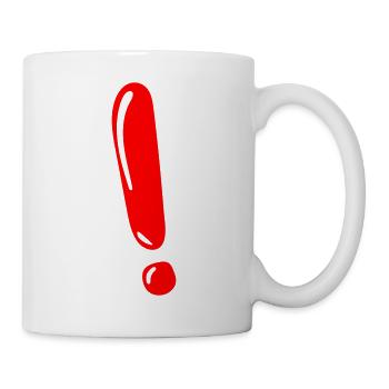 Achtung, Warnung, Aufpassen - Tasse - Weiß - Rechts