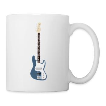Blaue Bassgitarre - Tasse - Weiß - Rechts