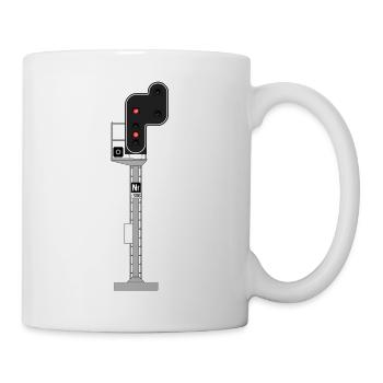 Beschilderung – Quadratisches Signal - Tasse - Weiß - Rechts