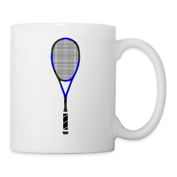 Squash Tennis Racket colorful blue black - Mug - white - Right