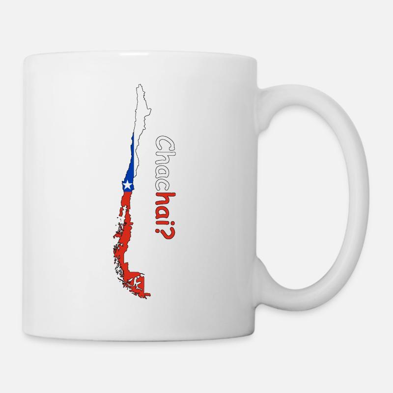 Drapeau Chili Silhouette - Mug blanc - blanc