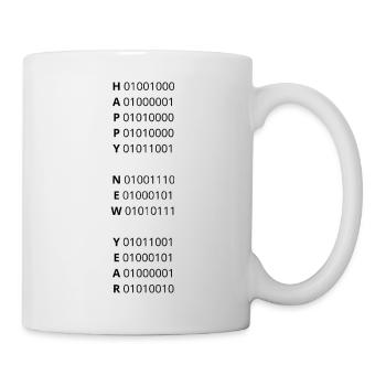 HAPPY NEW YEAR – binary code - Mug - white - Right