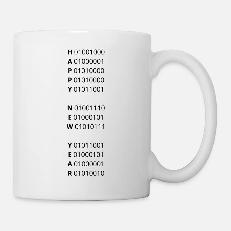 HAPPY NEW YEAR – binary code - Mug - white