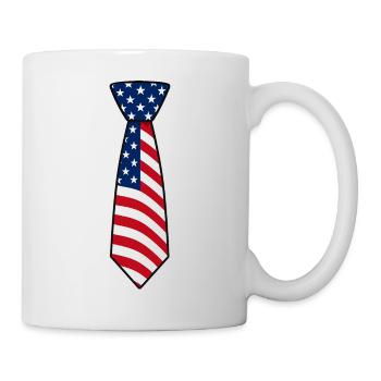 American flag tie patriotic design - Mug - white - Right