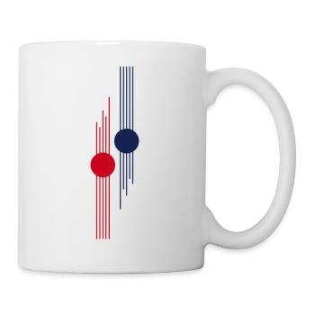 Rot-Blauer geometrischer Puls - Tasse - Weiß - Rechts
