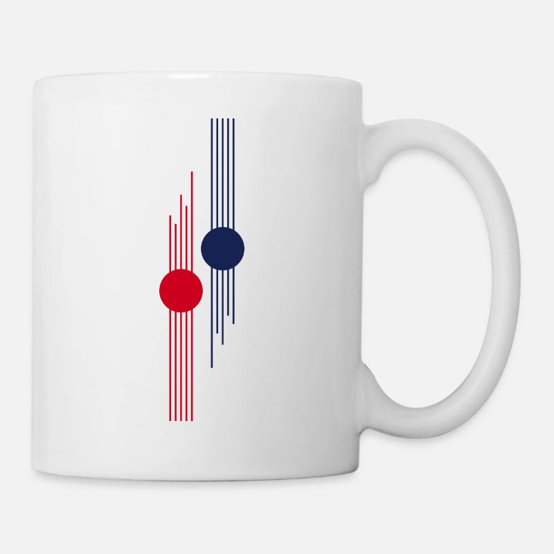 Rot-Blauer geometrischer Puls - Tasse - Weiß