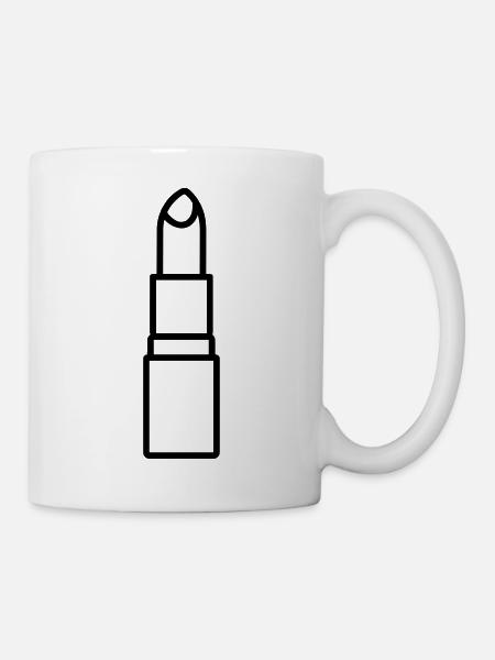 Lippenstift - Tasse - Weiß