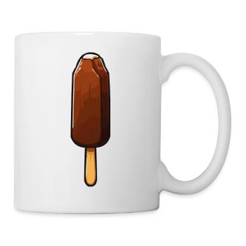 Dessin animé Glace au Chocolat - Mug blanc - blanc - Droite