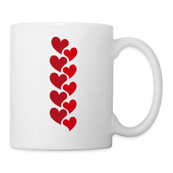 Red Heart Garland - Love Design - Mug - white - Right