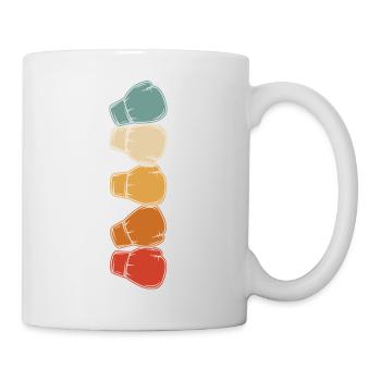 Boxing gloves graphic for boxers and trainers - Mug - white - Right