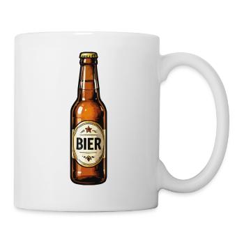 Bierflasche Vintage Label Design - Tasse - Weiß - Rechts