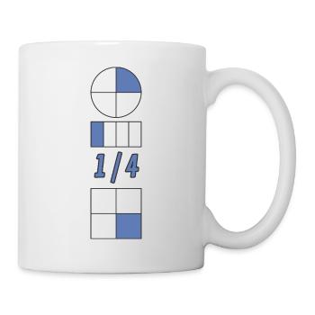 A Quarter is 25% Blue Quadrant Circle Geometrics - Mug - white - Right