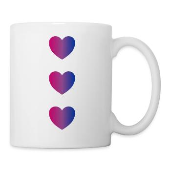 Bi Flag Herzen - Tasse - Weiß - Rechts