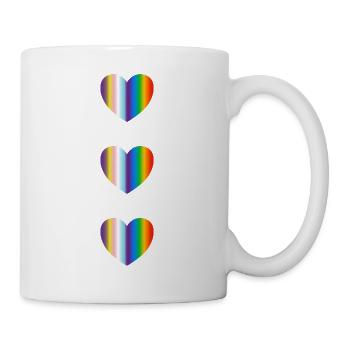 Inklusive Pride-Flagge Regenbogenherzen - Tasse - Weiß - Rechts