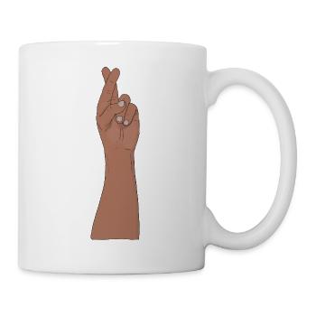 Daumen gedrückt Hand Vintage, viel Glück, Hoffnung. - Tasse - Weiß - Rechts