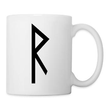 Raidho Rune Schwarz – Wikinger Futhark Nordisch - Tasse - Weiß - Rechts