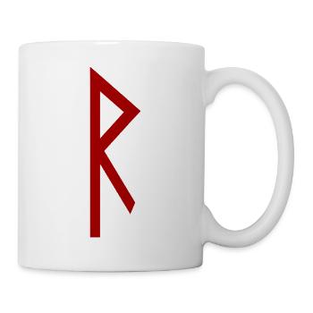 Raidho Rune Rot – Wikinger Futhark Nordisch - Tasse - Weiß - Rechts