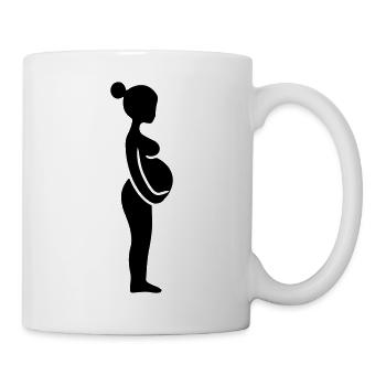 Schwangere Frau - Tasse - Weiß - Rechts