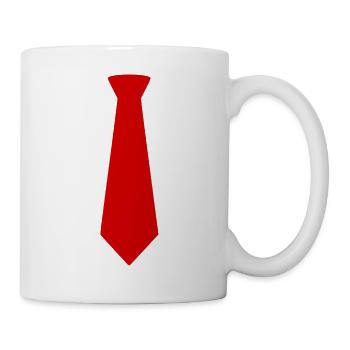Rote Krawatte - Tasse - Weiß - Rechts