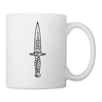 Minimalistisches schwarz-weiß Dolch-Line Art - Tasse - Weiß - Rechts