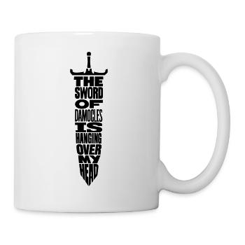 Schwert des Damokles Schwert-Vektorkunst - Tasse - Weiß - Rechts
