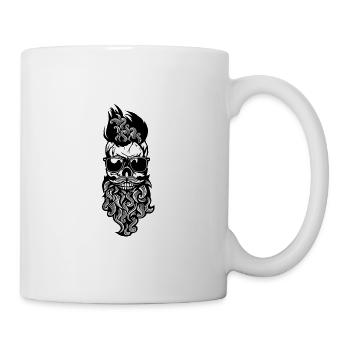 tete de mort hipster skull barbu barbe moustache m - Mug blanc - blanc - Droite