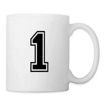 1 un numéro chiffre numéro numéro numéro cadeau - Mug blanc - blanc - Droite