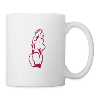 femme muscle corps bodybuilding - Mug blanc - blanc - Droite