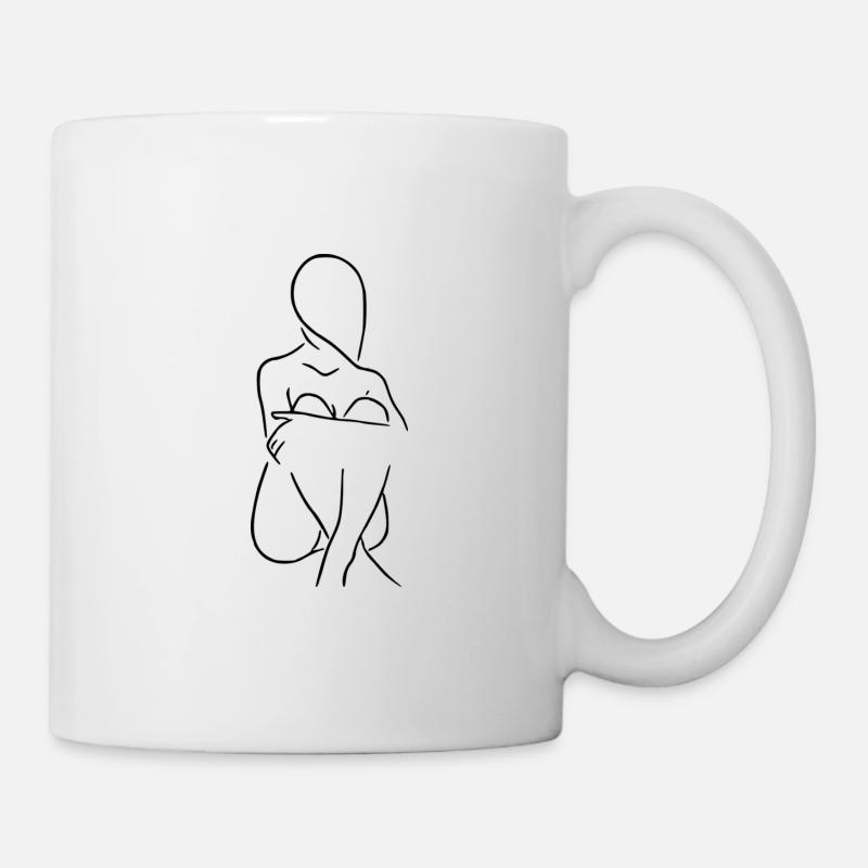 Frauen Silhouette - Tasse - Weiß