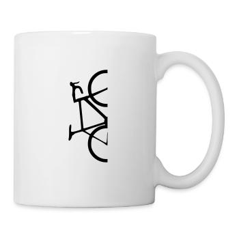 Halbes Rennrad. Geschenk - Tasse - Weiß - Rechts