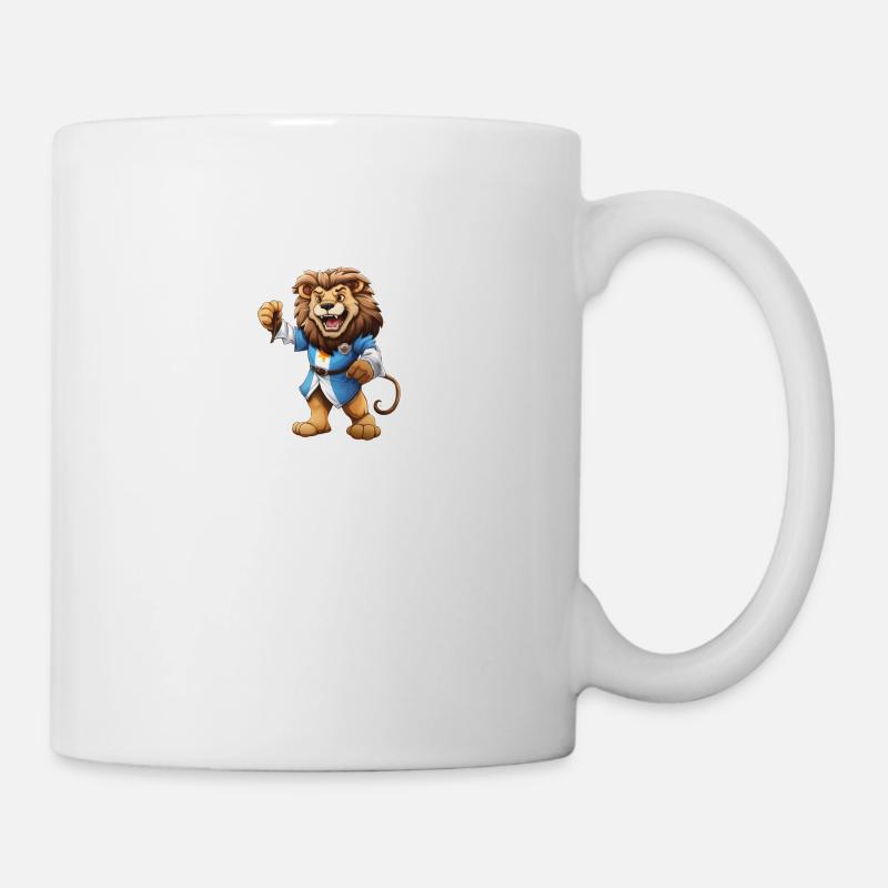lion wearing a robe - Mug - white