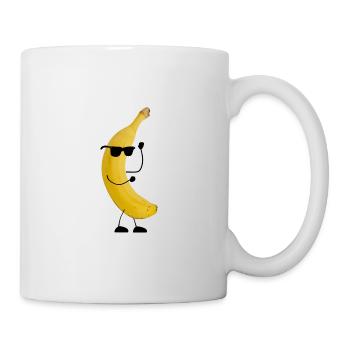 banane mit gesicht - Tasse - Weiß - Rechts