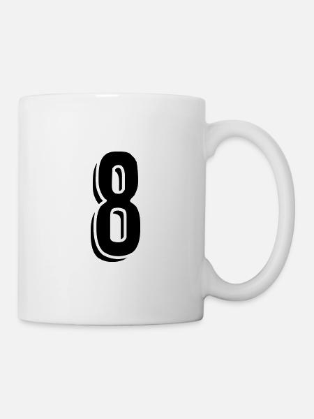 Maillot numéro 8 - Mug blanc - blanc