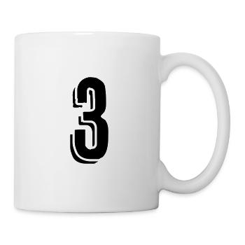 Trikotnummer 3 - Zahl - Drei - Tasse - Weiß - Rechts