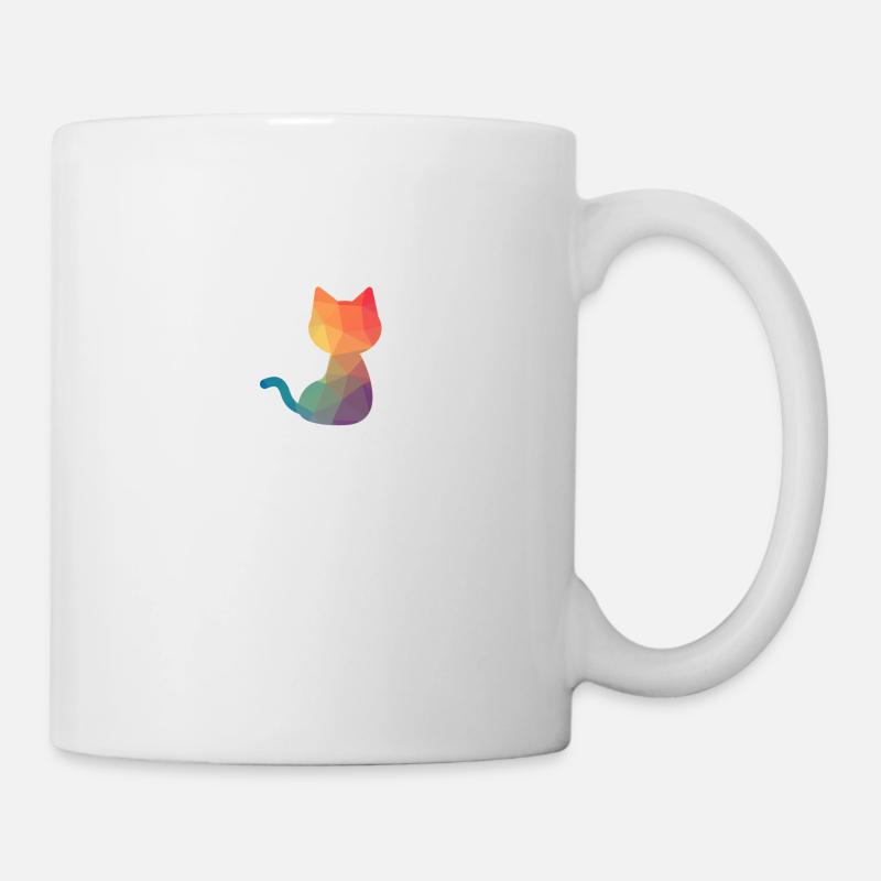 chat coloré - Mug blanc - blanc