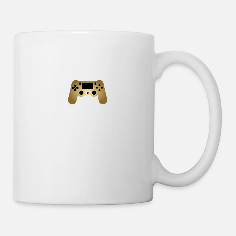 Controller Gaming Gold Nerd Geek Gift Idea - Mug - white