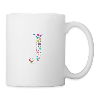 Motif de cœur Monogram J personnalisable - Mug blanc - blanc - Droite