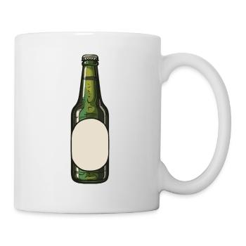 Bouteille de bière Symbole de consommation de bière - Mug blanc - blanc - Droite