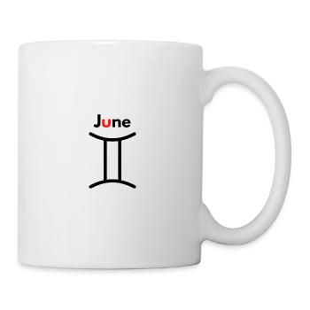 Monat mit seinem Sternzeichen Juni/Zwillinge - Tasse - Weiß - Rechts
